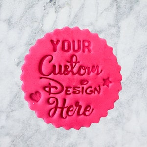 Custom Personalised Fondant Stamp Debosser Cupcake Icing Cookie Decoration for Bridal Shower, Weddings, All Events