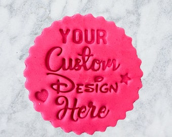 Custom Personalised Fondant Stamp Debosser Cupcake Icing Cookie Decoration for Bridal Shower, Weddings, All Events