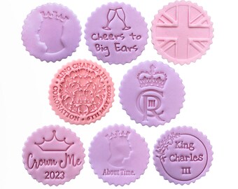 King Charles III Coronation Debosser Stamp Fondant Cupcake Icing Cookie Decoration Dough