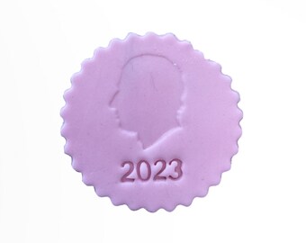 King Charles III Coronation Stamp Profile Fondant Stamp Cupcake Debosser