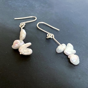 Simple Pearl Earrings • Keshi freshwater Pearl Earring