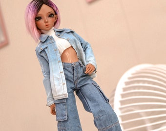 Jeans "Cargo" for Minifee Girls and Boys! 1/4 MSD bjd