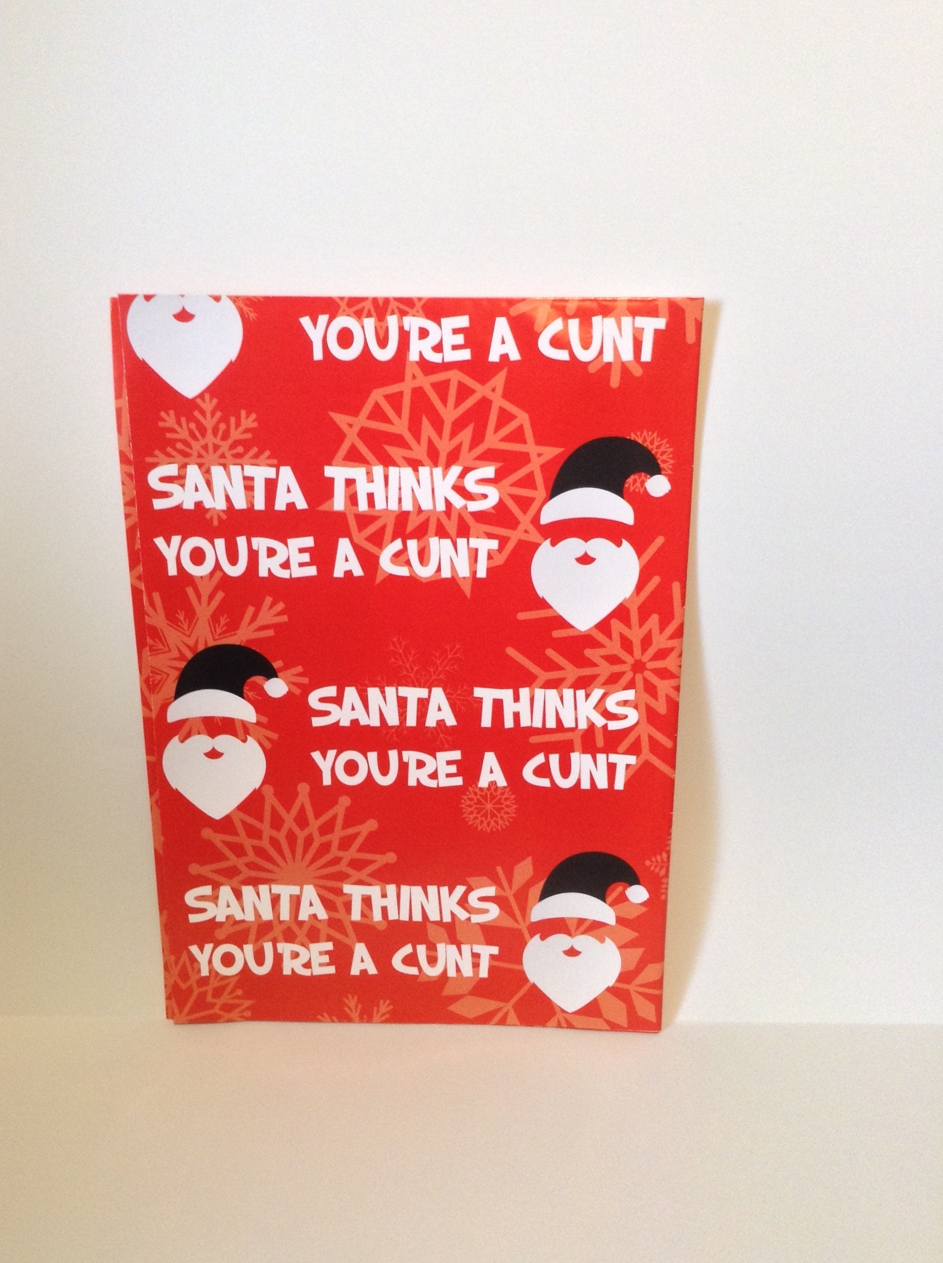 Rude Santa Thinks Your a Cunt Gift Wrap Etsy UK