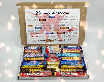Best Friend Gift | Friendship Gift Box | Chocolate Poem Box | Best Friend Birthday Gift | Easter Gift | Hamper Chocolate Box Bestie Gift