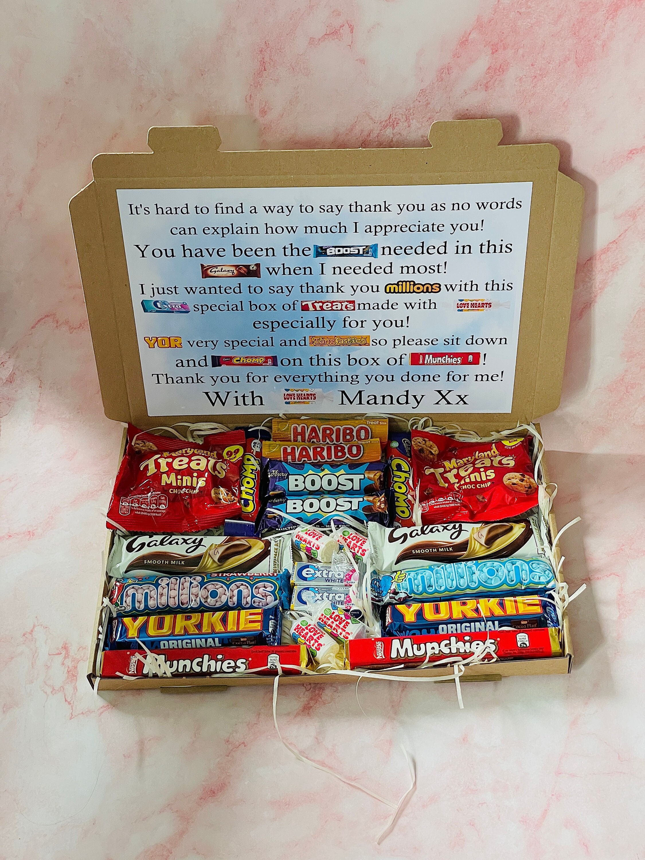 Personalised Thank You Chocolate Message Gift Box | Special Gift to Say ...