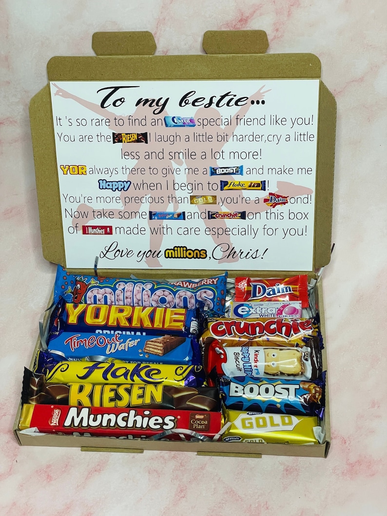 Best Friend Chocolate Poem Box Birthday Best Friend Gift Etsy UK