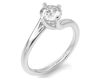 Diamond Ring, Engagement Ring, Lab Grown Diamond, Wedding Ring, Promise Ring 14k White Gold, Anniversary ring, Minimalist Gold Ring