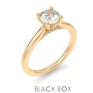 Vintage Inspired Engagement Ring, Round-Cut Lab-Grown Diamond, Unique Design, Anniversary/Promise Ring in 14k Gold, Handcrafted Wedding Ring