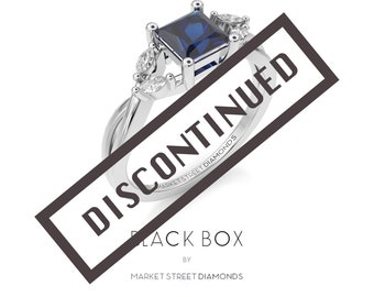 Diamond & Sapphire Engagement Ring, Lab Grown Diamonds | Promise Ring, Wedding Ring, 14k, White Gold, Rose Gold, Yellow Gold Black Box