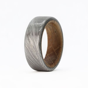 Unyielding Fusion: Wood & Steel Wedding Band - Embrace the Ultimate Manly Pairing