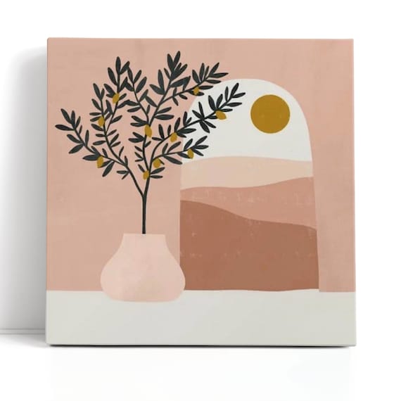 Olive Tree Mini Painting Kit: Paint by Numbers for Adults (20x20cm)