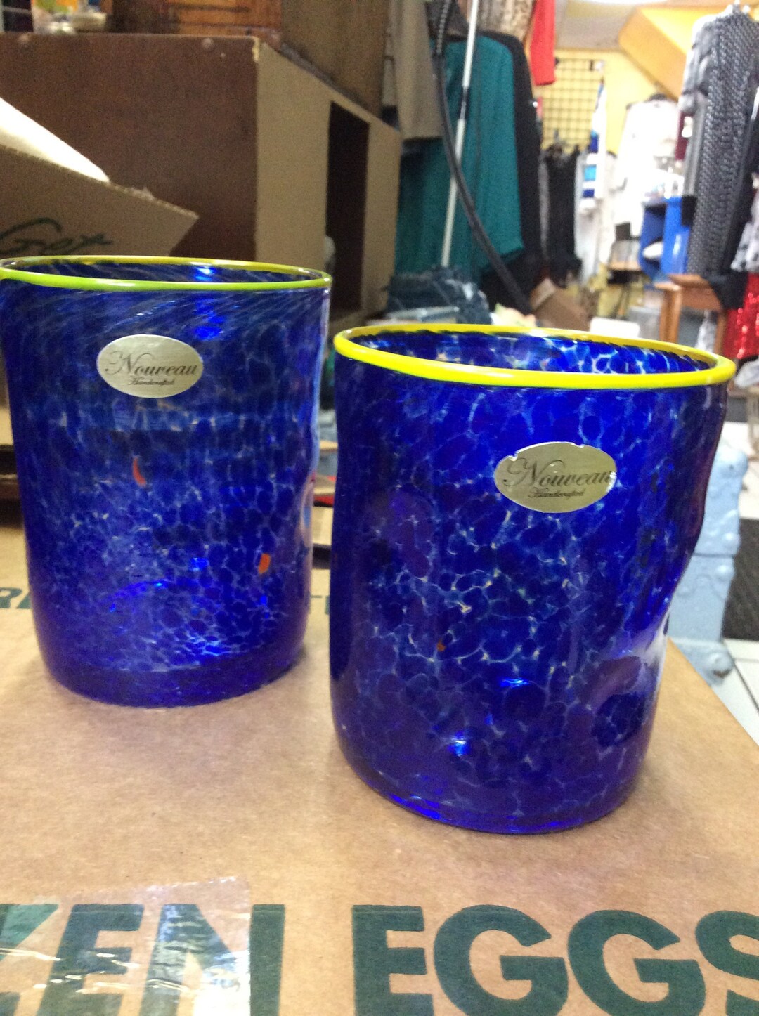 Nouveau Two Drinking Glasses Etsy