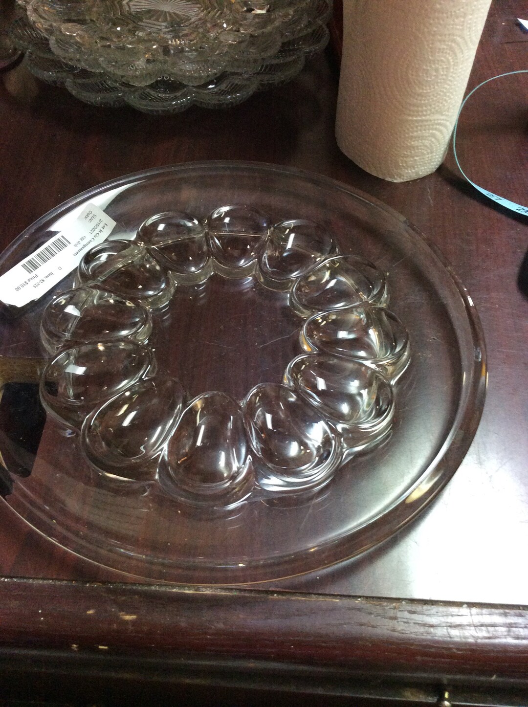 Vintage Deviled Egg Glass Platter Etsy