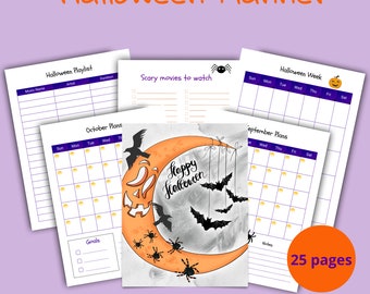 Planificador de Halloween Planificador de vacaciones imprimible Planificador tamaño carta de EE. UU.