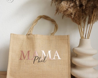 Personalisierte Jutetasche für Mama zum Muttertag - Einmaliges Geschenk! | Einzigartige und individuelle Jutetasche | Geschenke für Mama