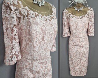 John Charles 25873A Blush Dress Size 16 Mother of the Bride V704.