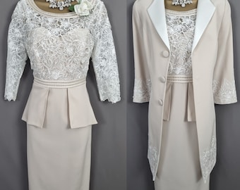 Couture Club Dress & Jacket Size 10 Almond Mother Of The Bride BNWT V765.
