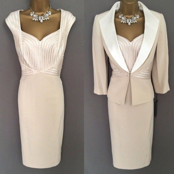 Veni Infantino Dress Jacket Suit Size 12 Almond Mother Of The Bride BNWT V95