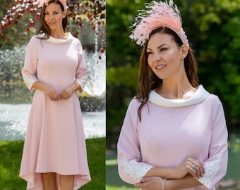 Lizabella Dress Pink / Navy Mother Of The Bride / Mother of the Groom