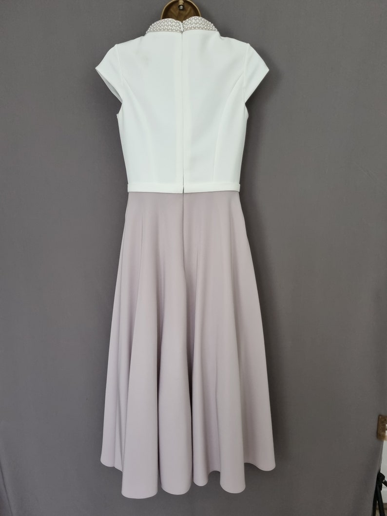 Veni Infantino Dress Size 8 Taupe full skirt Mother Of The Bride V794. 画像 10