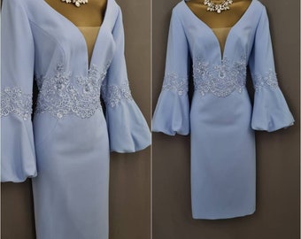 Veni Infantino Dress Size 10 blue Mother Of The Bride/Groom V443.