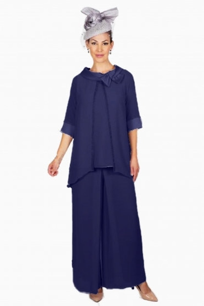 Lizabella Trouser Suit Navy/Silver Mother Of The Bride image 3