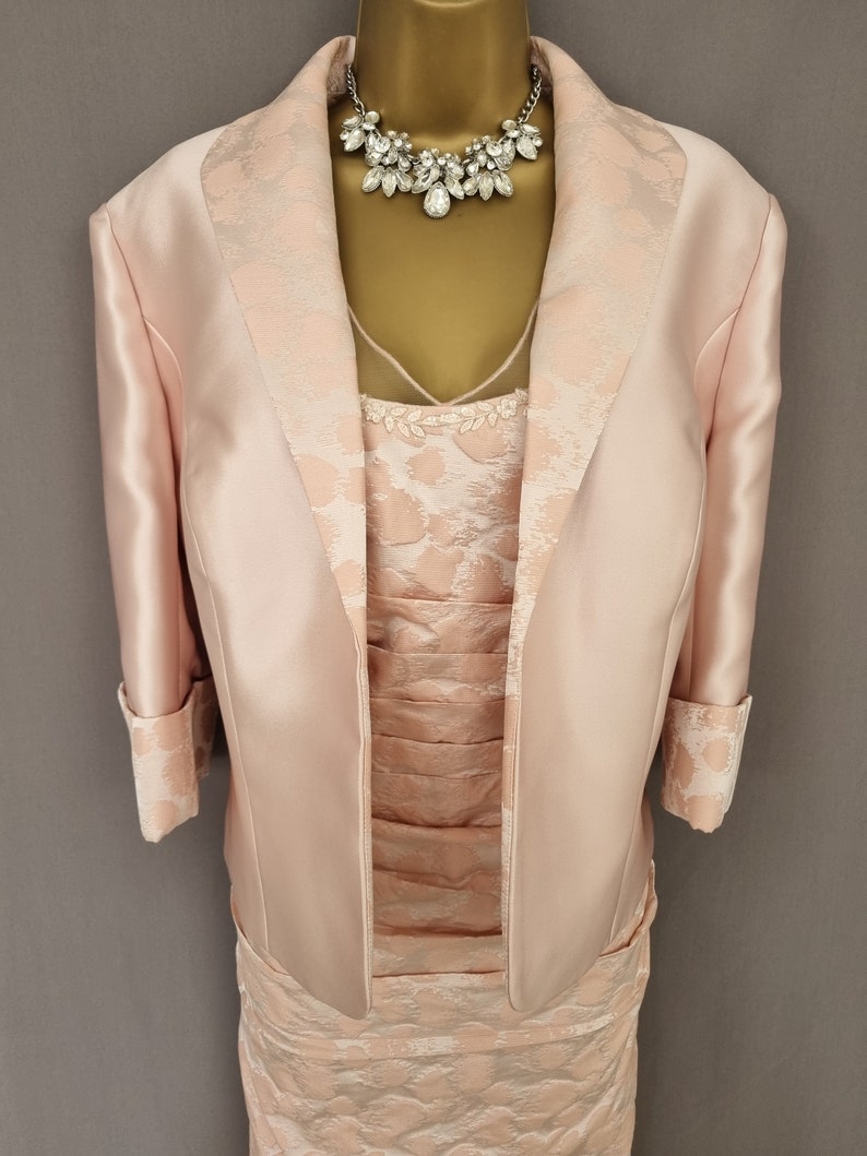 L'atelier Dress Jacket Suit Size 18 Blush Pink Mother of the Bride V763