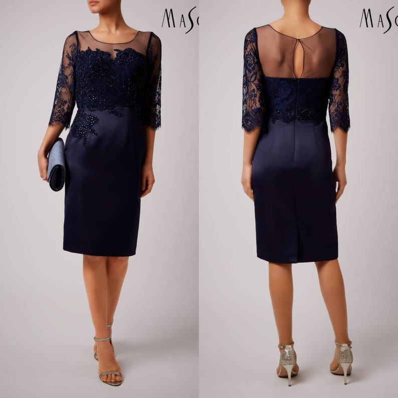 Mascara London Collection dress - This on-trend collection appeals to mothers of the bride / groom of all ages.

The Dress has a concealed zip to the back, it is lined, has padded bust and finished with Embellished beads to the waist