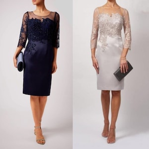 Mascara London Collection dress - This on-trend collection appeals to mothers of the bride / groom of all ages.

The Dress has a concealed zip to the back, it is lined, has padded bust and finished with Embellished beads to the waist