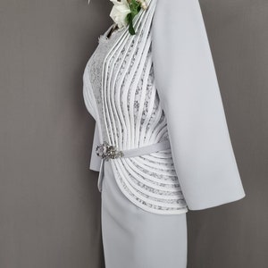 Veni Infantino Dress Size 12 Silver Mother Of The Bride/Groom V706. image 6