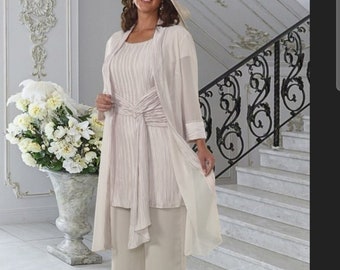 Dressed up by Veromia Trouser Suit DU454 Oyster Mother Of The Bride