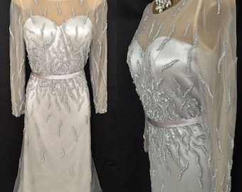 Veni Infantino Dress Size 10 Silver Mother Of The Bride/Groom V39.