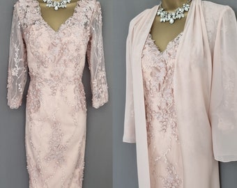 Veni Infantino Dress & Jacket Size 10 Blush Mother Of The Bride  V908.