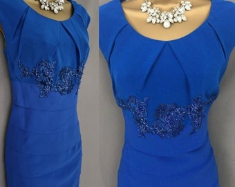 Veni Infantino Dress Size 10 Cobolt Blue Mother Of The Bride V503.