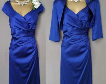 Ispirato Dress & Jacket Suit Size 10 Cobolt Blue Mother Of The Bride  V582