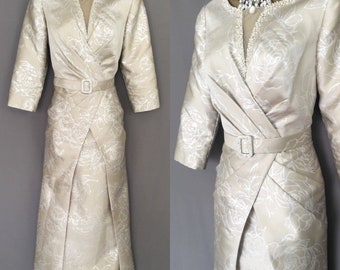 Veni Infantino Dress Size 10 Stone gold Silver long Mother Of The Bride Groom V867.