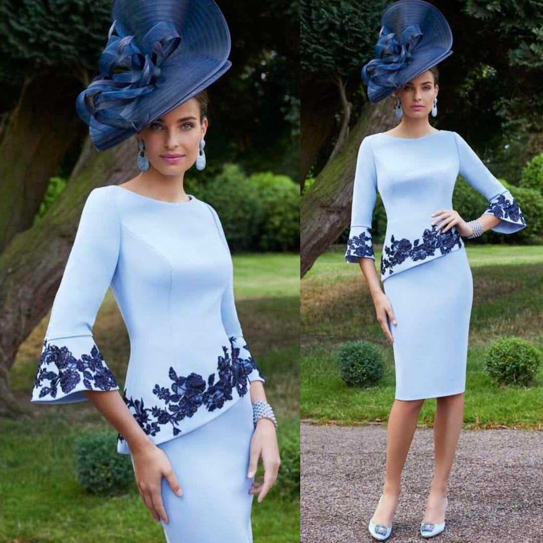 Veni Infantino Dress Baby Blue & Navy Mother of the Bride/groom - Etsy UK