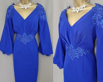 Veni Infantino  Dress Size 10 Royal Blue Mother Of The Bride/Groom,  V863.