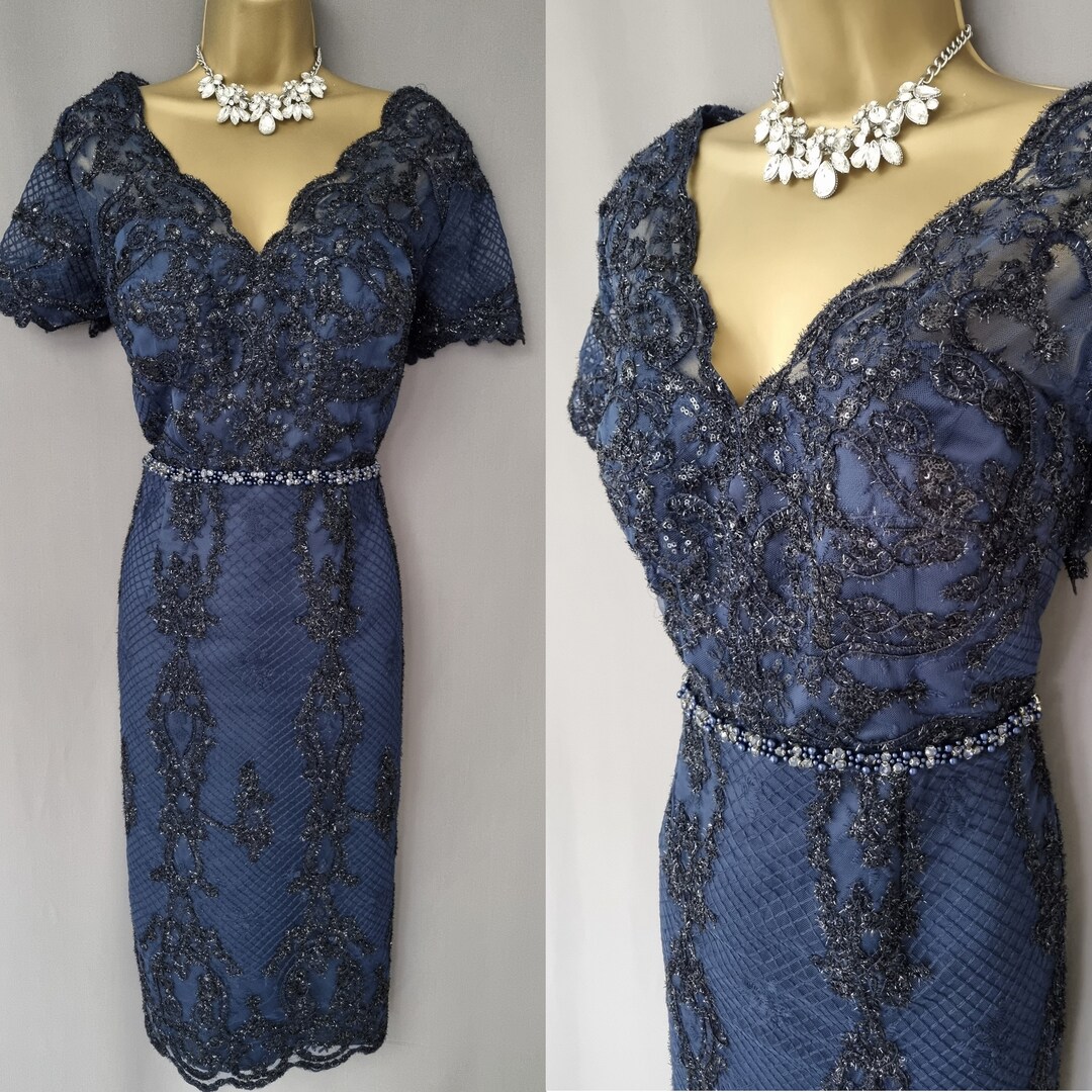 Mascara London Dress Size 12 Midnight Blue Mother of the Bride Etsy