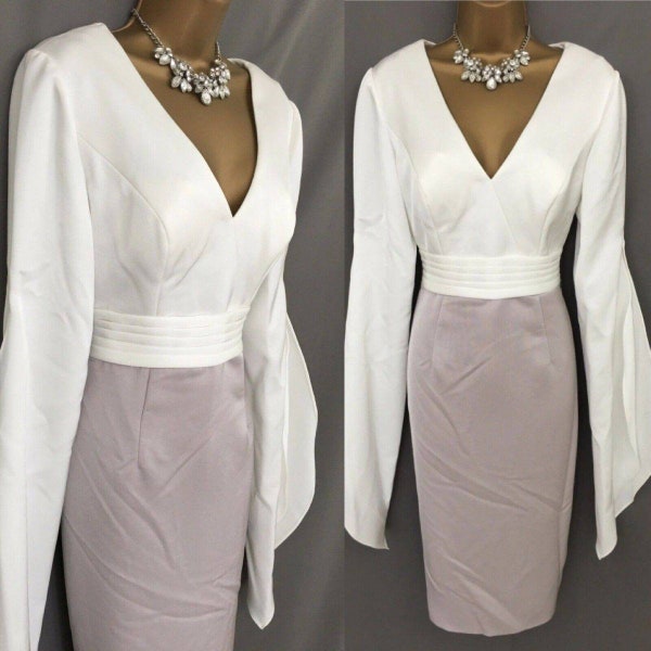 Veni Infantino Dress Size 10/12 Taupe Mother Of The Bride Wedding BNWT V88