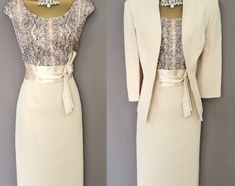 Veni Infantino Dress & Jacket Size 10 Almond Mother Of The Bride  V831.