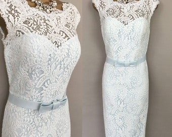 Veni Infantino Dress Size 12 pastel Blue Lace Mother Of The Bride   V700.