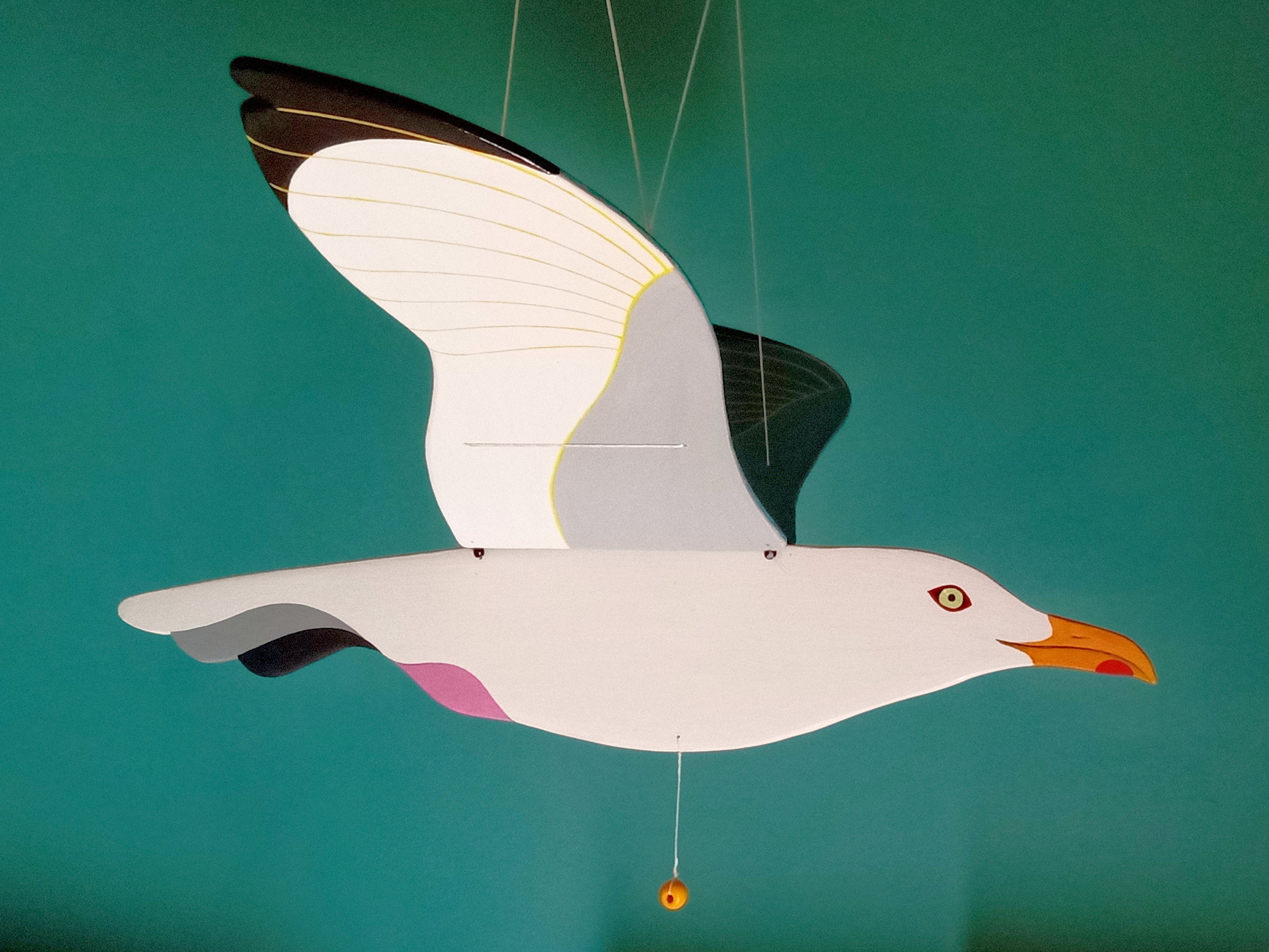 Mobile Oiseau Volant en Bois Goéland Pour Décoration de La Maison ou Une Chambre d' Enfant