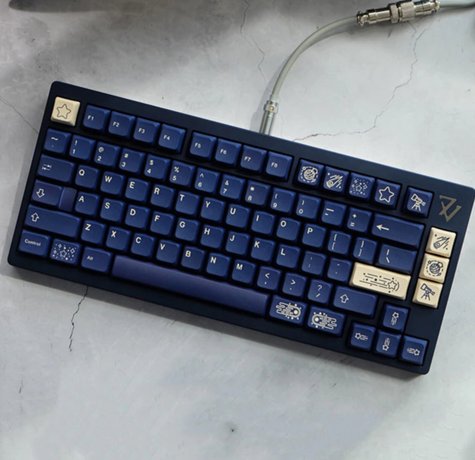 Dark Blue Space Star Keycaps Keyboard XDA Profile PBT Dyesub Etsy UK