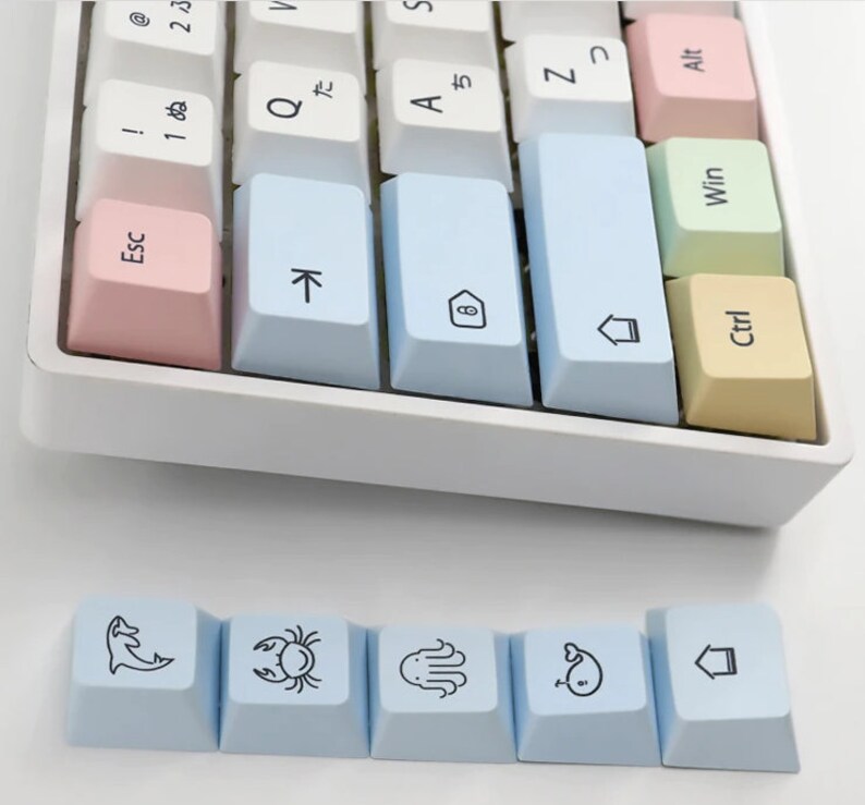 Cute White Pastel 136 Keycaps Mechanical Keyboard Keycaps for Etsy UK