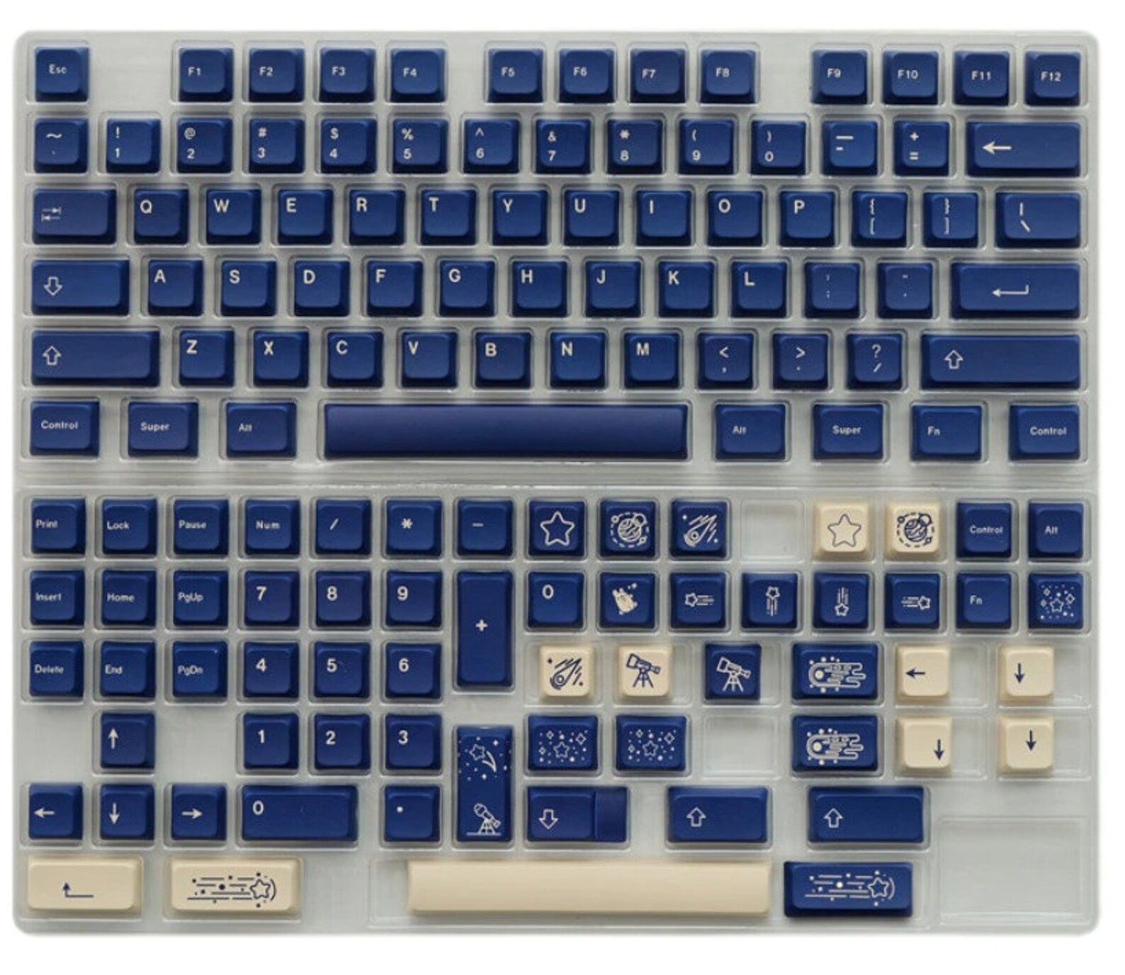 Dark Blue Space Star Keycaps Keyboard XDA Profile PBT Dyesub Etsy UK