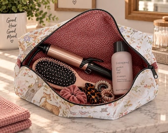 Handmade Quilted Hair Tool Bag | Curling Iron Organizer, Travel Styling Accessory Case