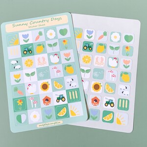 Sunny Country Days Sticker Sheet // Summer stickers, journal, sticker squares, country life, farm life