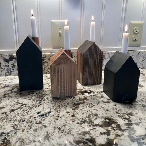 Wood Candle Holders Etsy