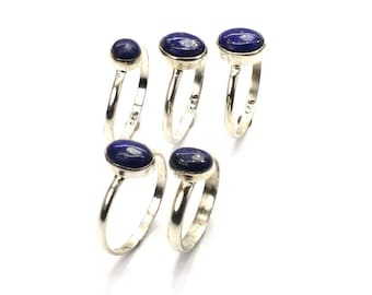Natural Lapis Lazuli Rings ! Gemstone Rings, Wholesale Lot Rings, 925 Sterling Silver Rings, Handmade Jewelry Rings, Boho & Hippies Rings.